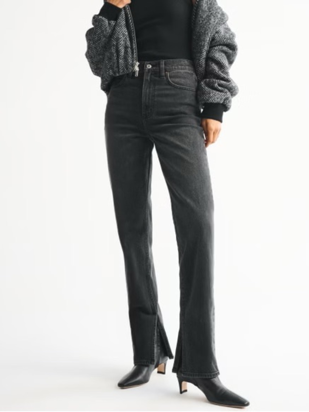Abercrombie & Fitch Black Ultra High Rise 90s Straight Jean
